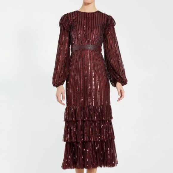 what shoes to wear with burgundy lace dress Gloria Evening Gown Burgundy